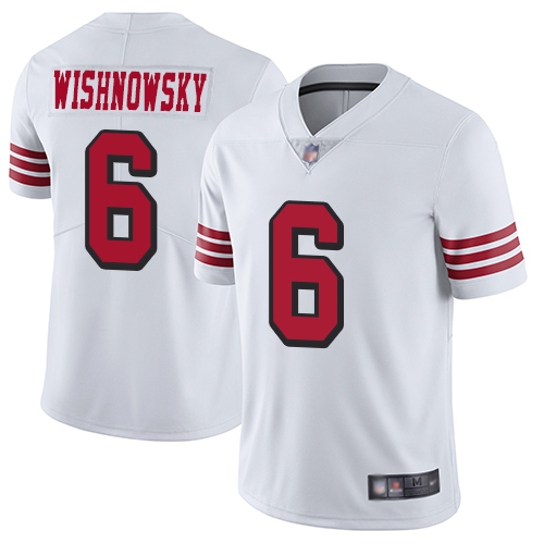 San Francisco 49ers Limited White Men Mitch Wishnowsky NFL Jersey #6 Rush Vapor Untouchable->women nfl jersey->Women Jersey